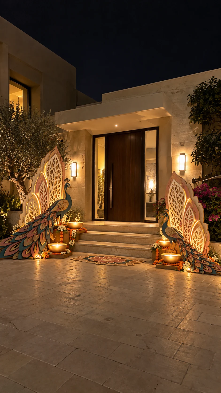 Diwali design concept for the villa entrance